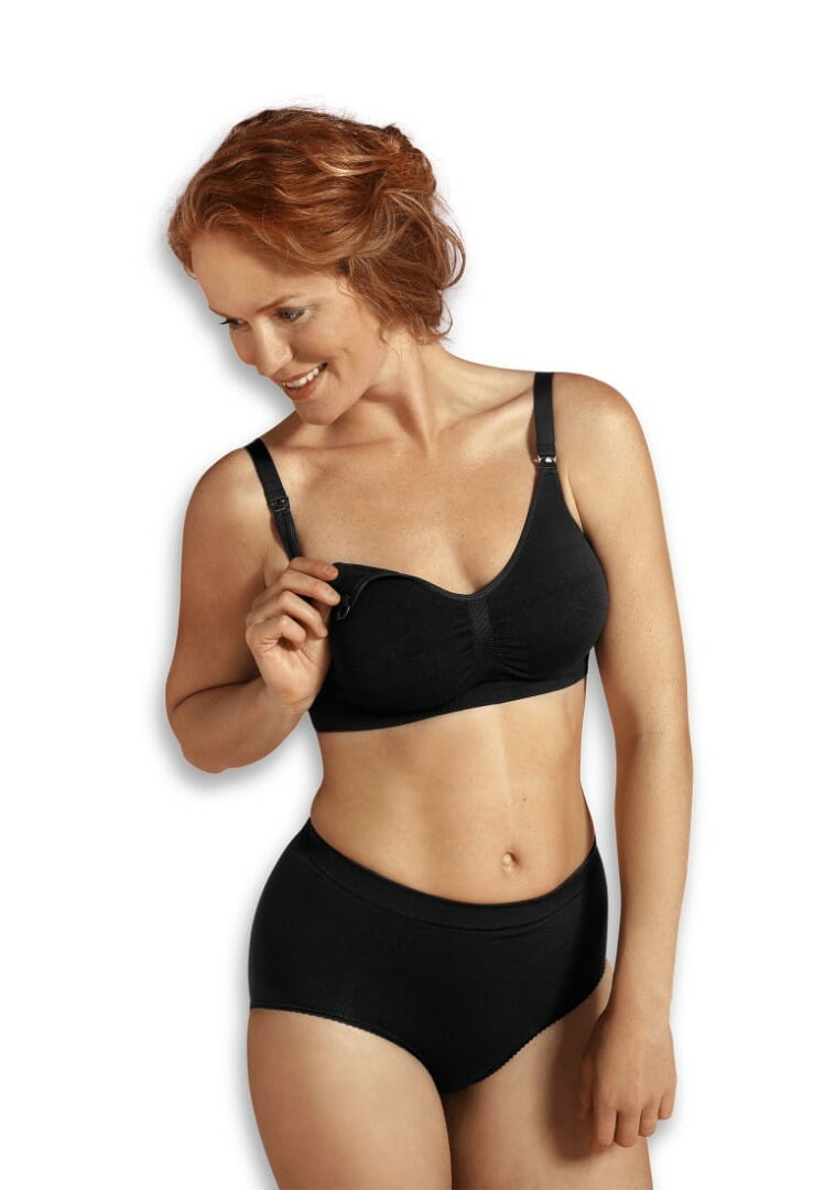Carriwell Seamless Maternity and Nursing Bra, Original, Black, I/S