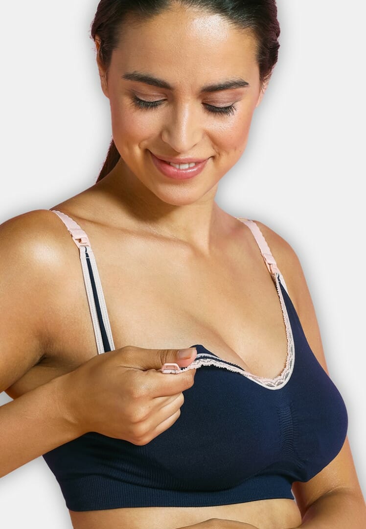 Carriwell Seamless Maternity and Nursing Bra - Original, Deluxe - Blue, S