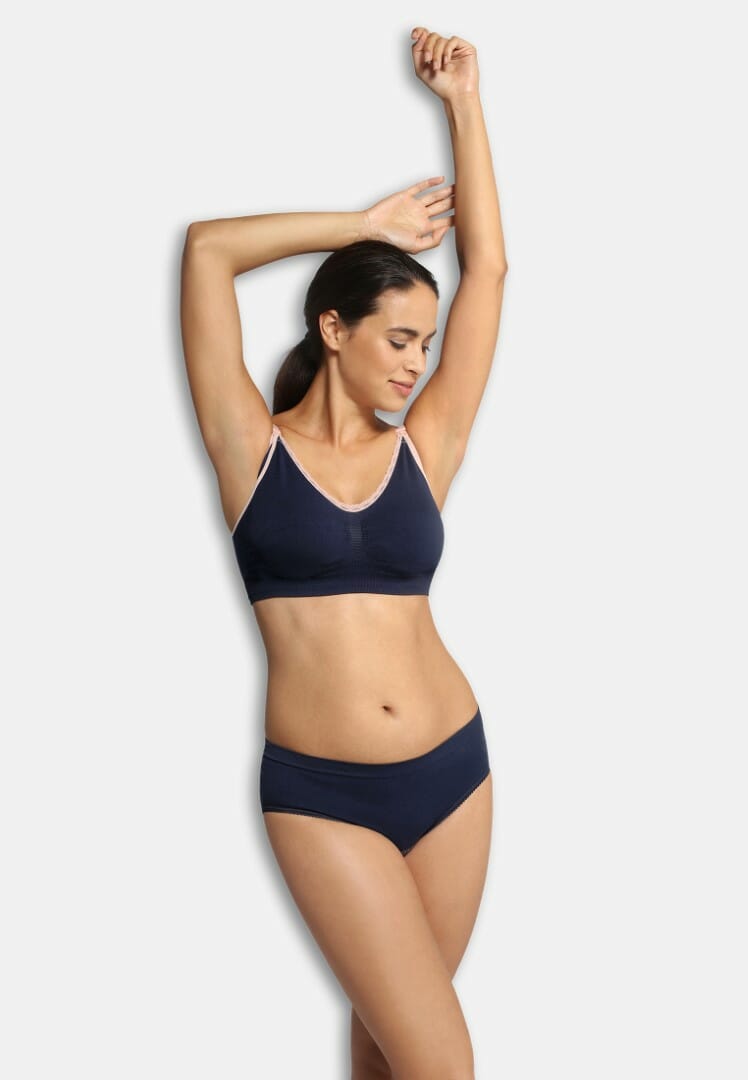Carriwell Seamless Maternity and Nursing Bra - Original, Deluxe - Blue, L