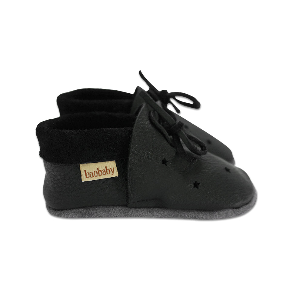 Baobaby Soft children's shoes, Sandals, Stars black, XL