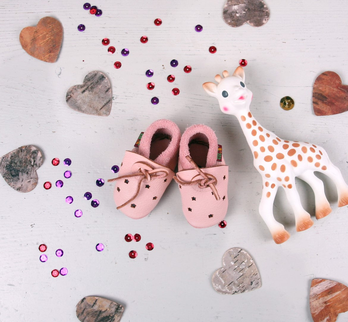 Baobaby Soft children's shoes, Sandals, Stars pink, XS