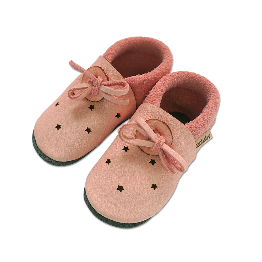 Baobaby Soft children's shoes, Sandals, Stars pink, XS