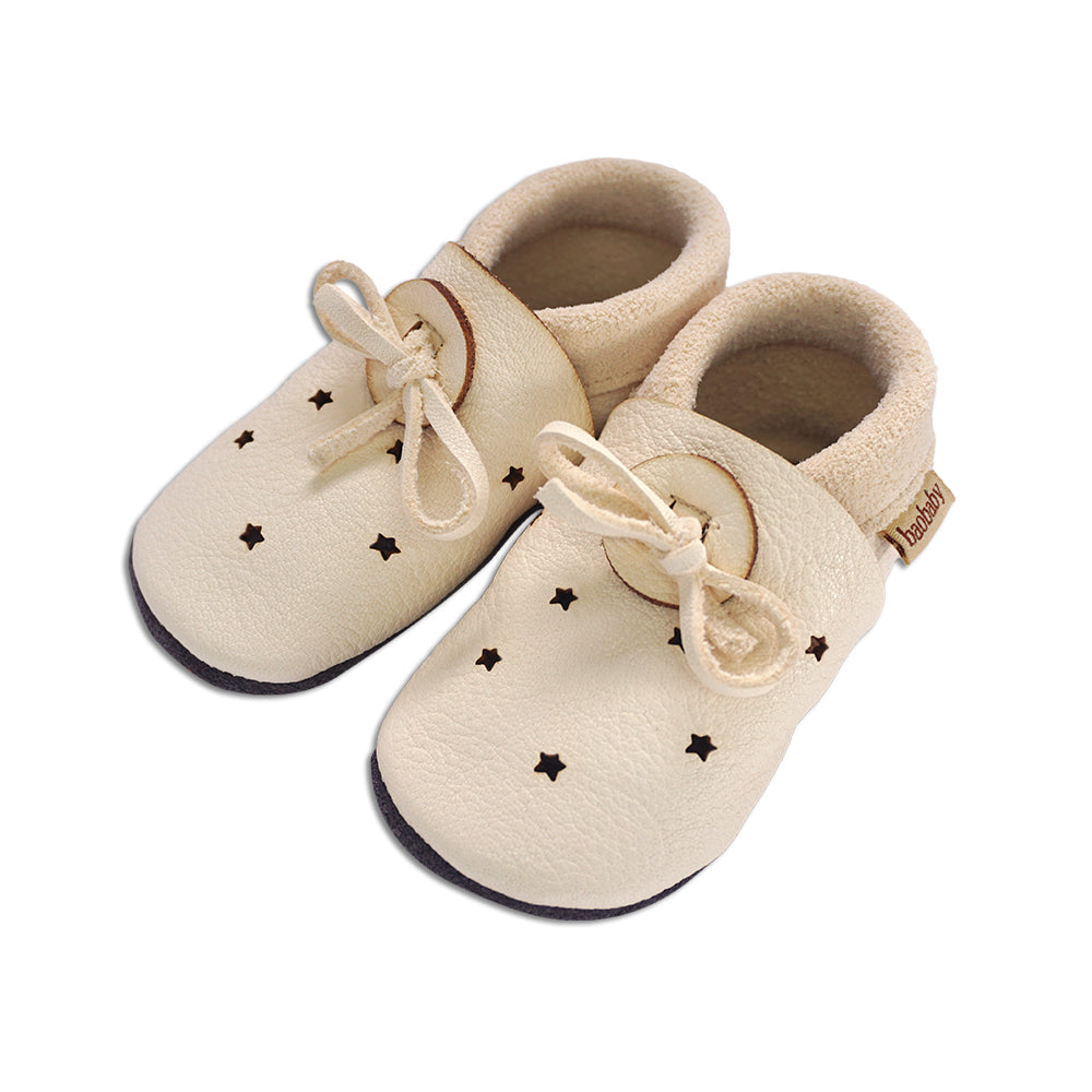 Baobaby Soft children's shoes, Sandals, Stars white, 2XS