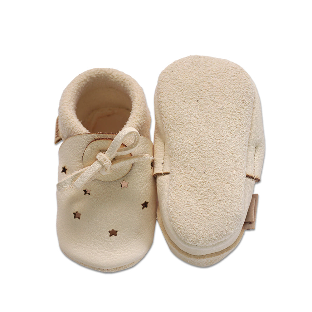 Baobaby Soft children's shoes, Sandals, Stars white, 2XS