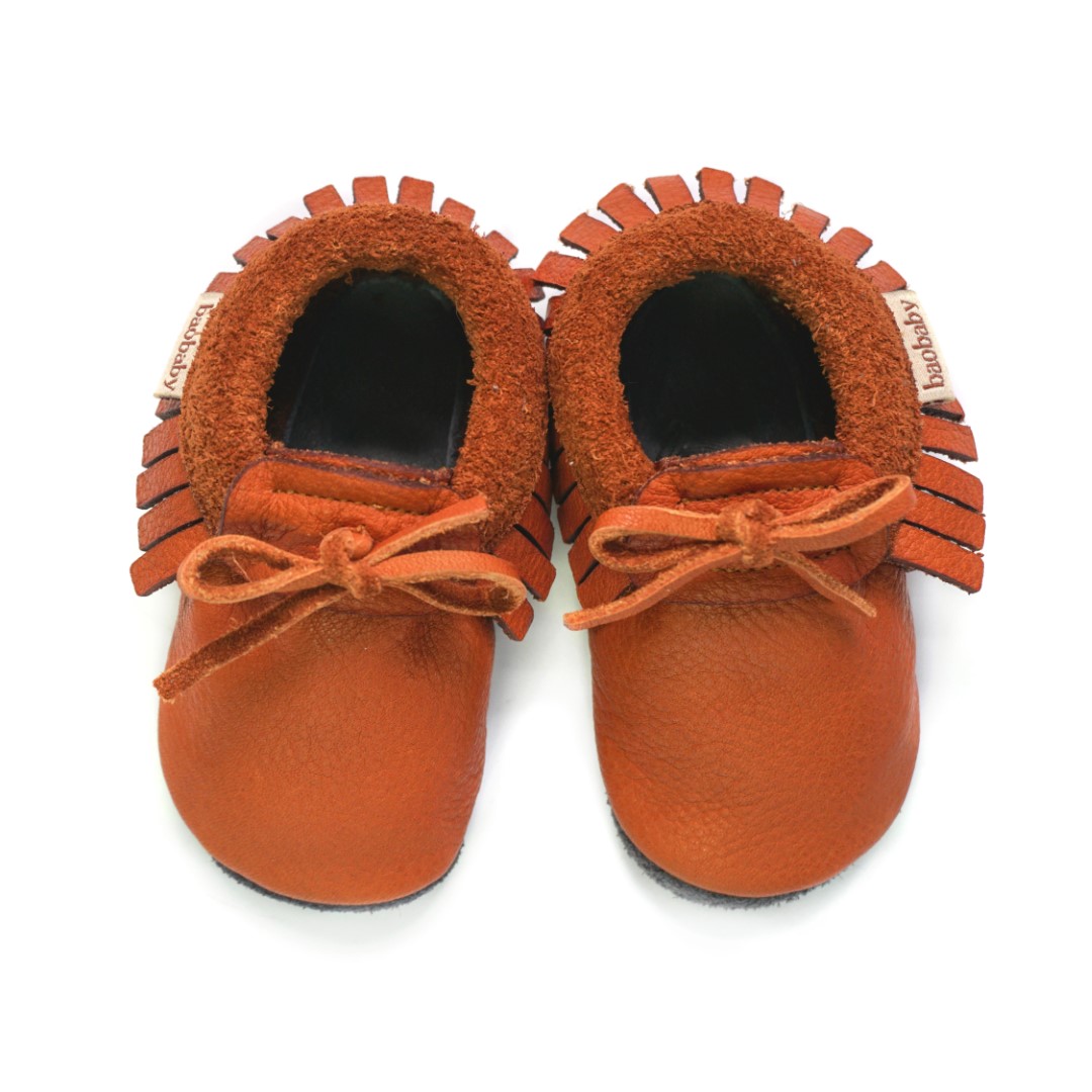 Baobaby Soft children's shoes, Moccasins, Hazelnut, XS