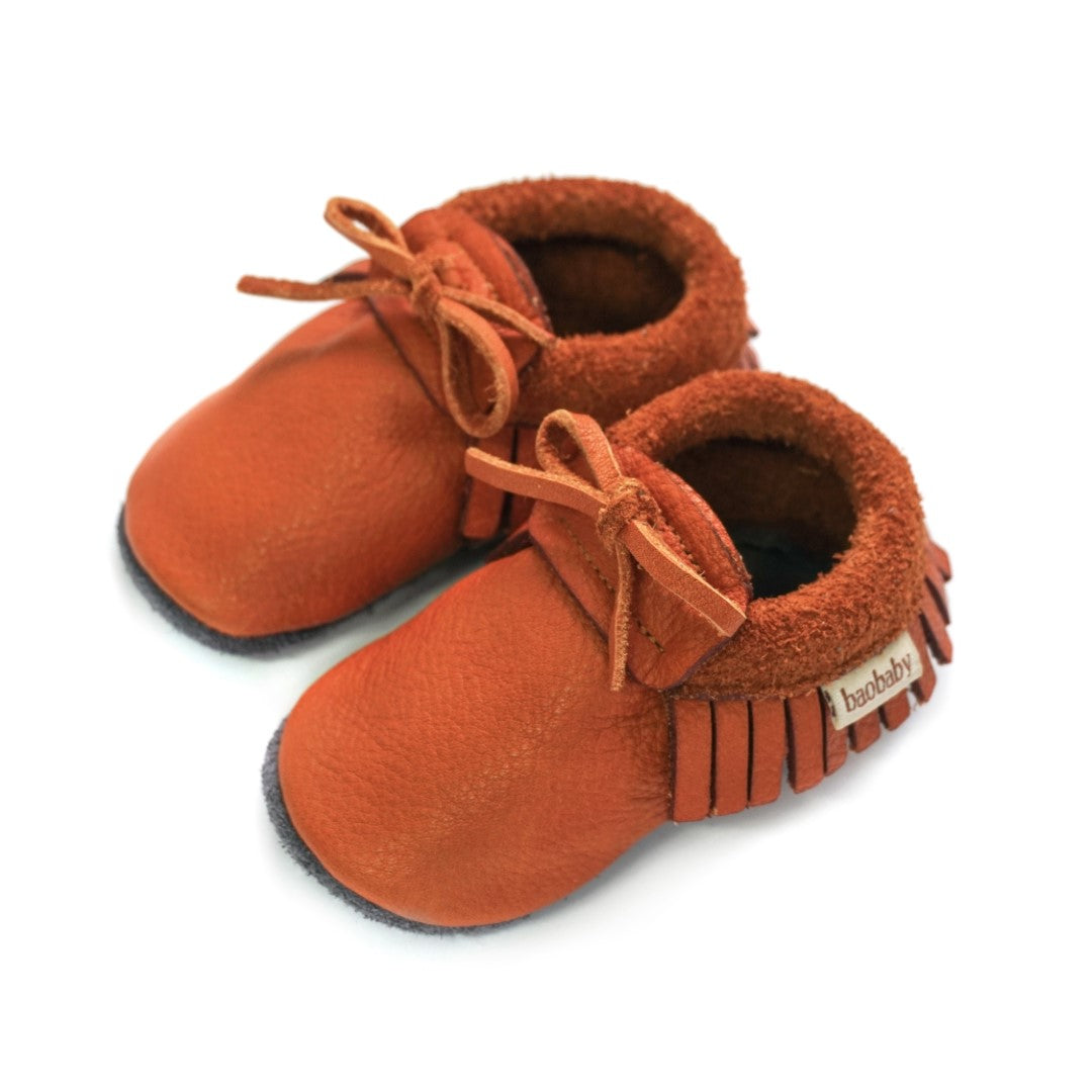 Baobaby Soft children's shoes, Moccasins, Hazelnut, XS