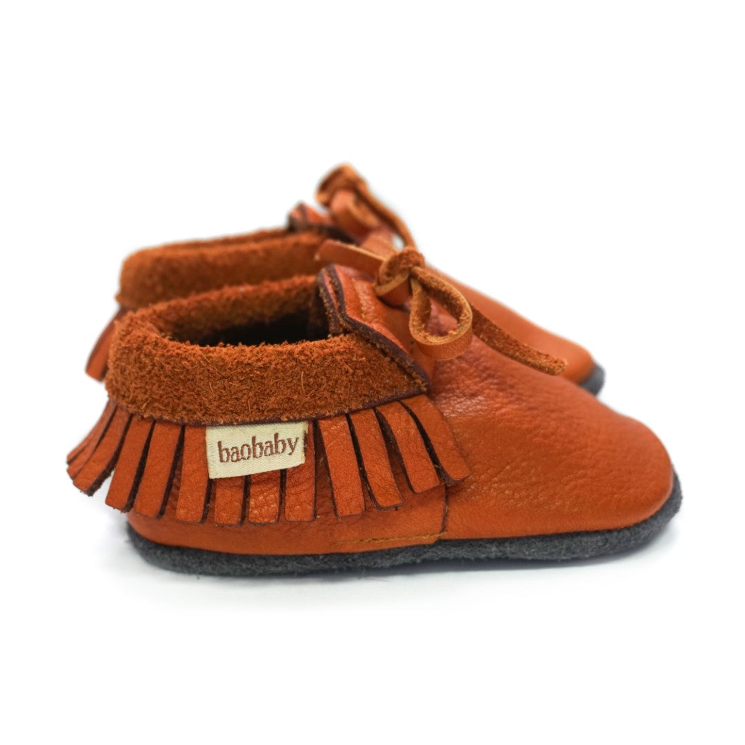 Baobaby Soft children's shoes, Moccasins, Hazelnut, XS