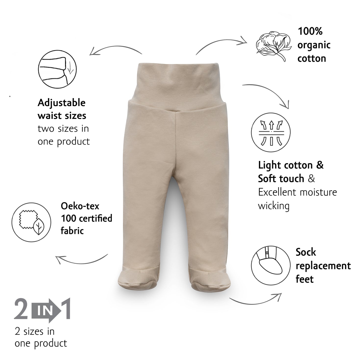 Kenguru Gold Hlačice za bebe "hazelnut" 50-56