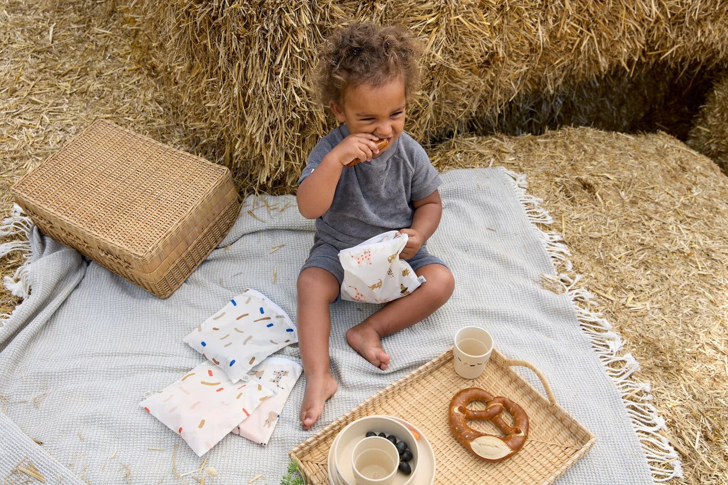 Lässig Tableware Set PP/cellulose Little Mateys blue (Plate, Bowl, Cup, Spoon)