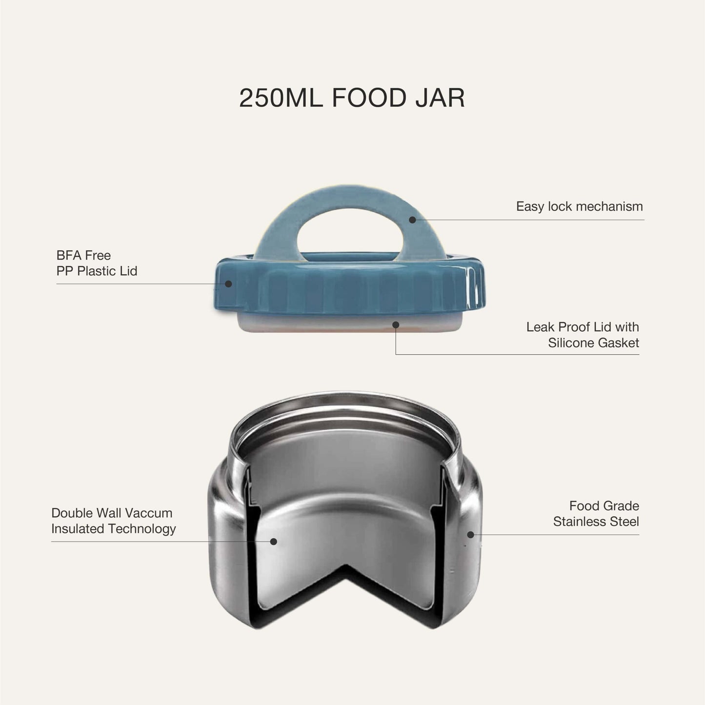 Citron Thermo food container small 250 ml Brown