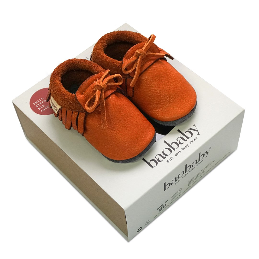 Baobaby Soft children's shoes, Moccasins, Hazelnut, XS