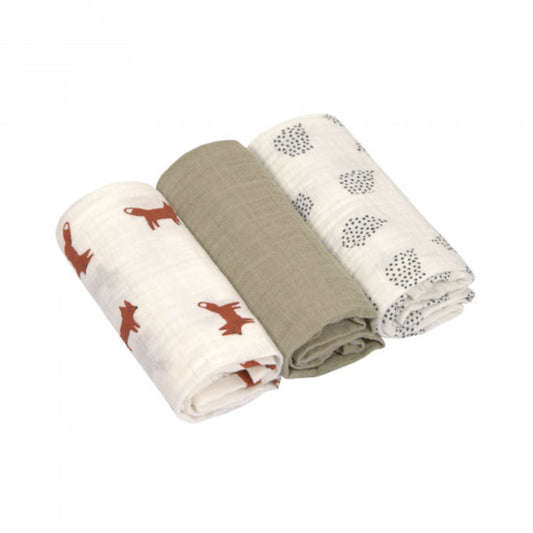 Lässig Tetra diaper M Little Forest Fox 3 pcs, 60 x 60 cm