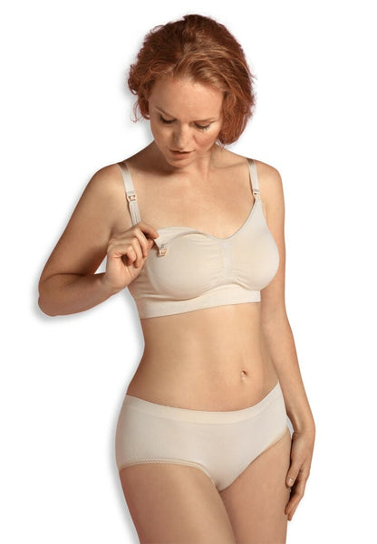 Carriwell Seamless Maternity and Nursing Bra - Original, Leather Color, III/L