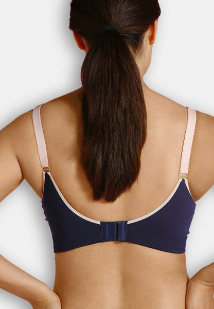 Carriwell Seamless Maternity and Nursing Bra - Original, Deluxe - Blue, L