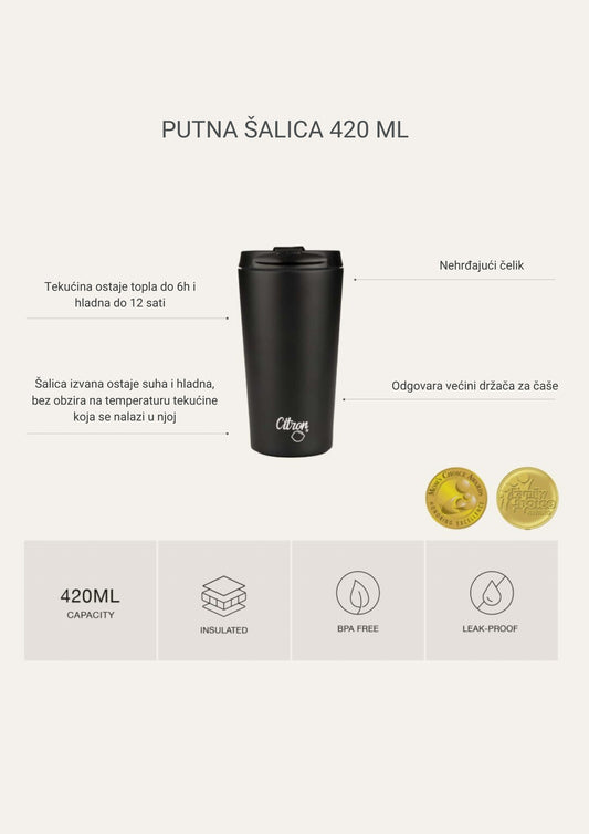 Citron 500ml Blush Pink water bottle - original collection