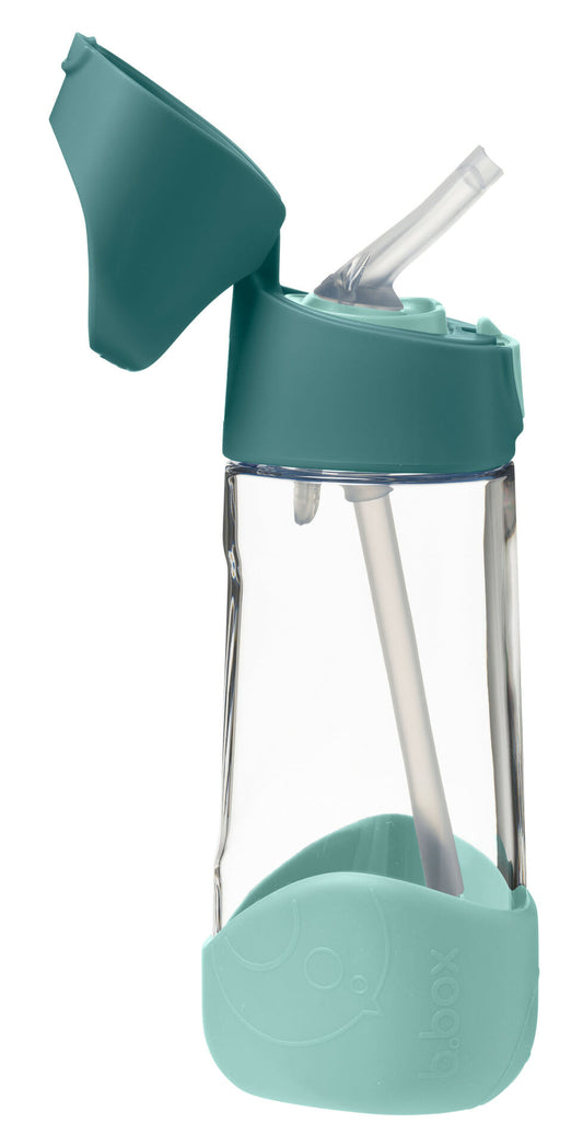 b.box Tritan™ bottle with straw, 450ml - emerald forest