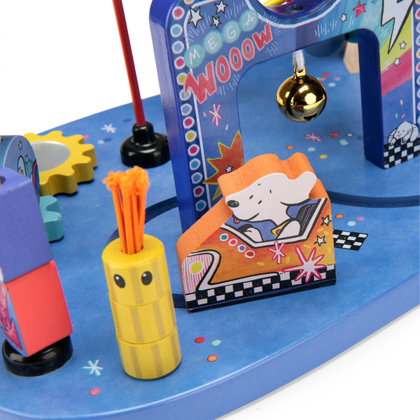 Moulin Roty drvena motorička igra s perlicama Puce & Pilou