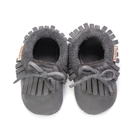 Baobaby Soft children's shoes, Moccasins, Grey, XS