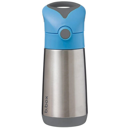 b.box Thermo flask with straw, 350ml - blue slate