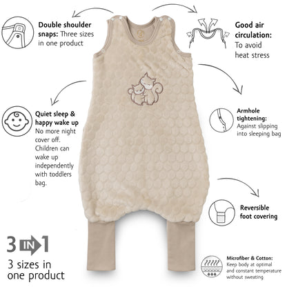 Kenguru Gold Sleeping bag with legs TOG2, "Popcorn-squirrel", 6-24m