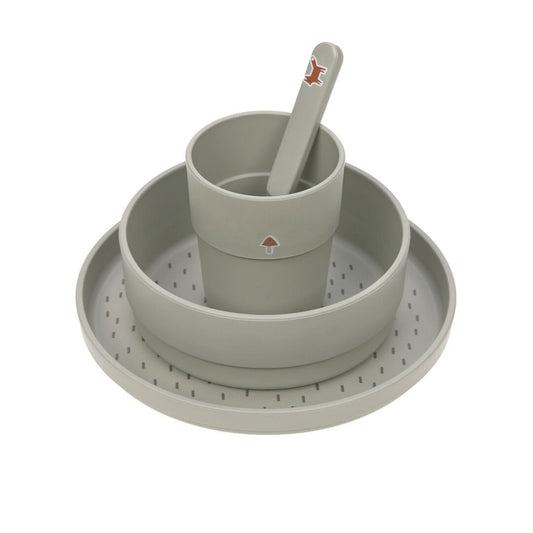 Lässig Tableware Set PP/cellulose Little Forest Lisica (Plate, Bowl, Cup, Spoon)