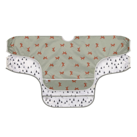Lässig Bib with long sleeves 2 pcs Little Forest Fox 6-24 months