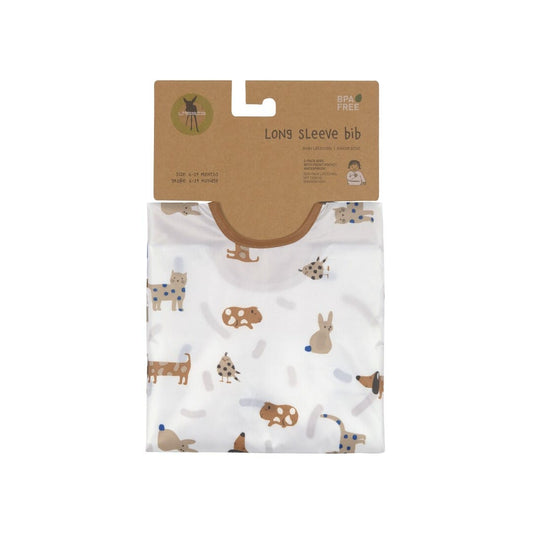 Lässig Bib with long sleeves 2 pcs Little Mateys blue 6-24 months.
