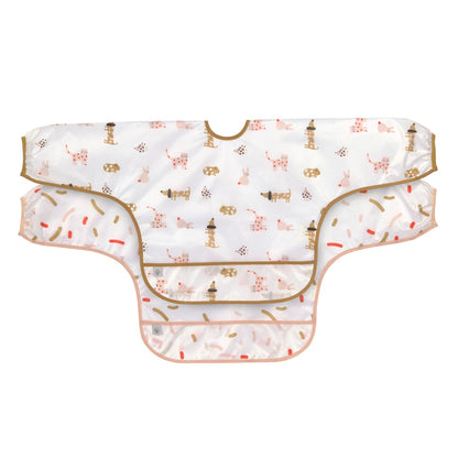 Lässig Bib with long sleeves 2 pcs Little Mateys orange 6-24 months.
