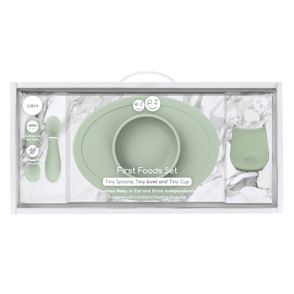 ezpz First Foods Set silikonski set za prvo hranjenje bebe