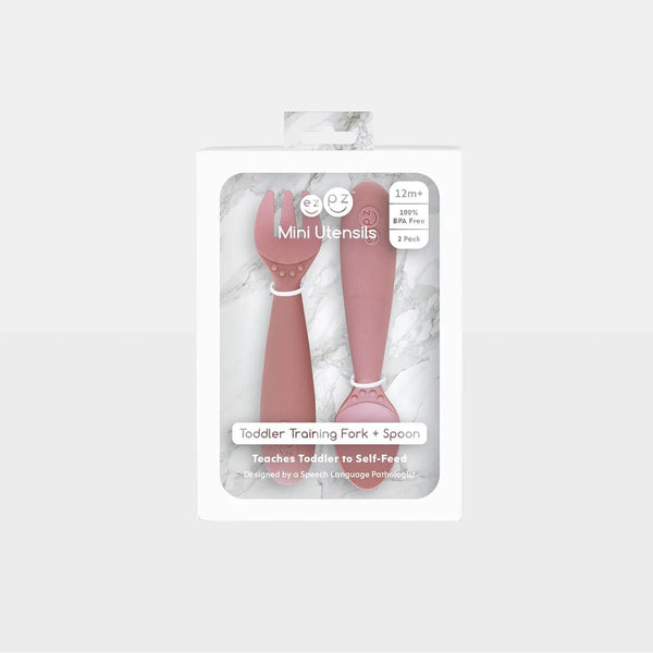 ezpz Mini Utensils – Dječja vilica i žlica za samostalno hranjenje - Patkica.eu