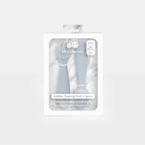 ezpz Mini Utensils – Dječja vilica i žlica za samostalno hranjenje - Patkica.eu