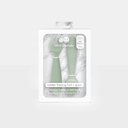 ezpz Mini Utensils – Dječja vilica i žlica za samostalno hranjenje - Patkica.eu