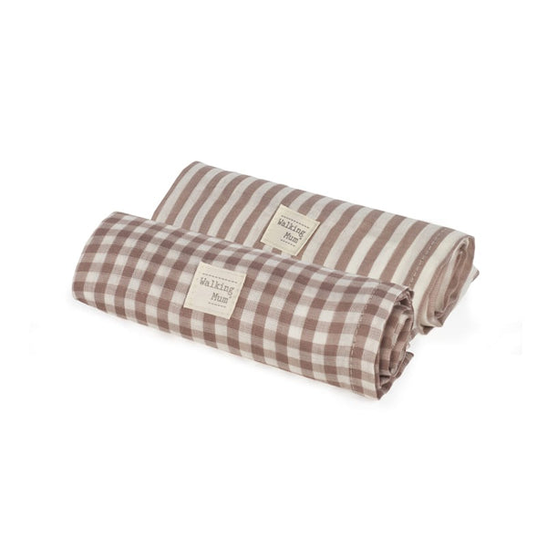 Walking Mum Praliné Moka muslin pelene 70 × 70 cm – 2 kom