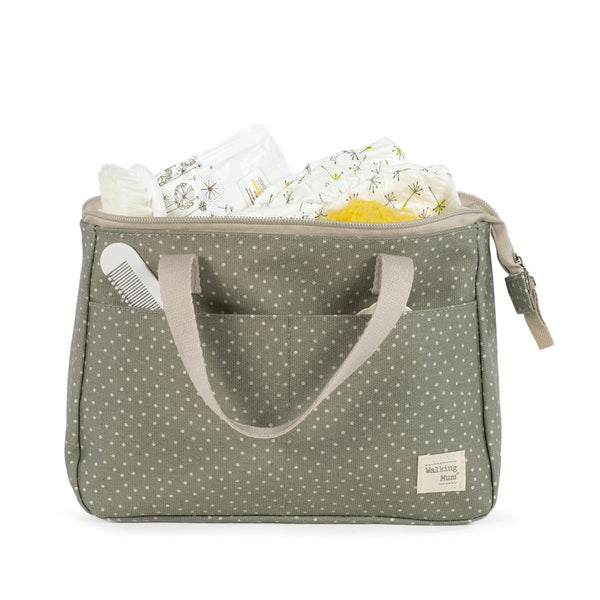 Walking Mum toaletna torbica Polka Dot Poppy Moss