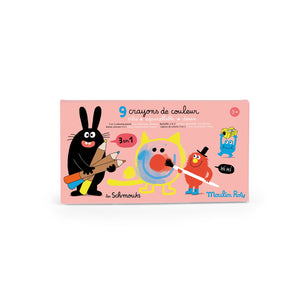 Moulin Roty 3 u 1 bojice Les Schmouks 9 komada - Patkica.eu