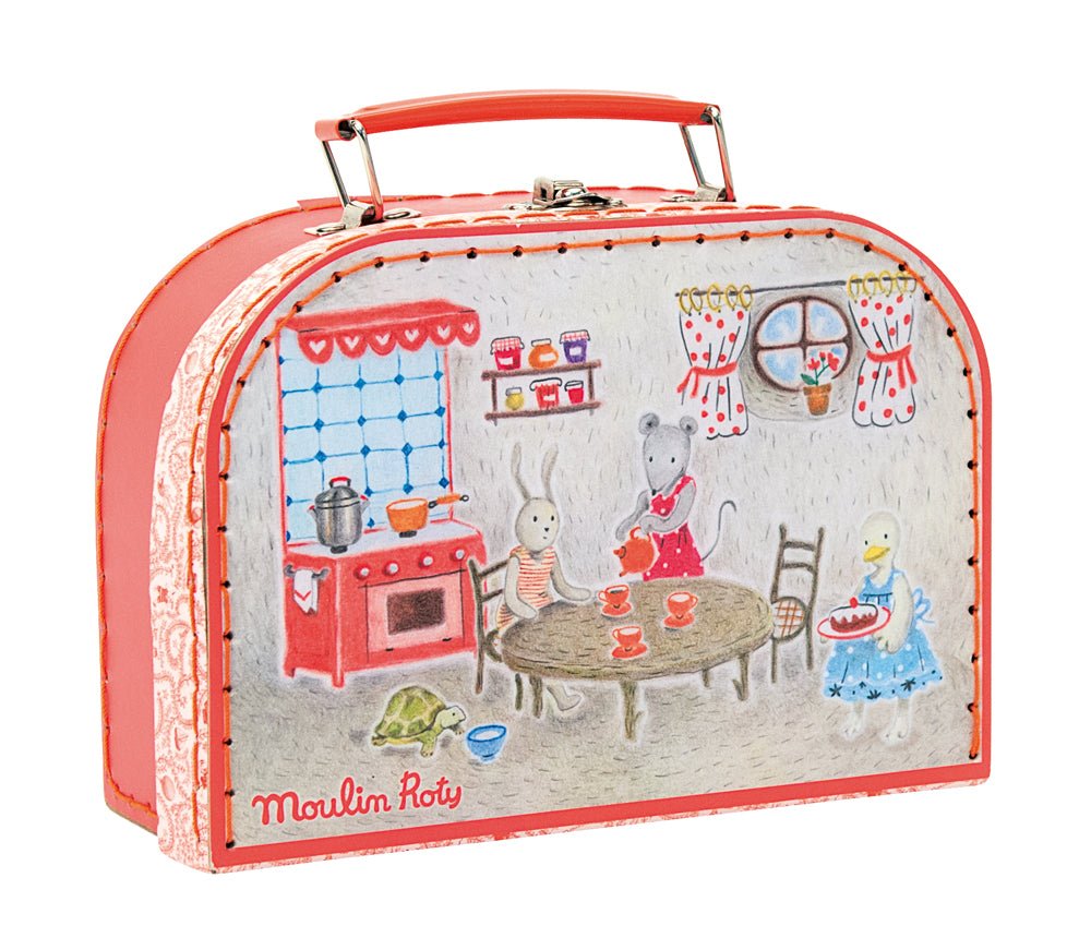 Moulin Roty crveni keramički set za čaj La Grande Famille - Patkica.eu