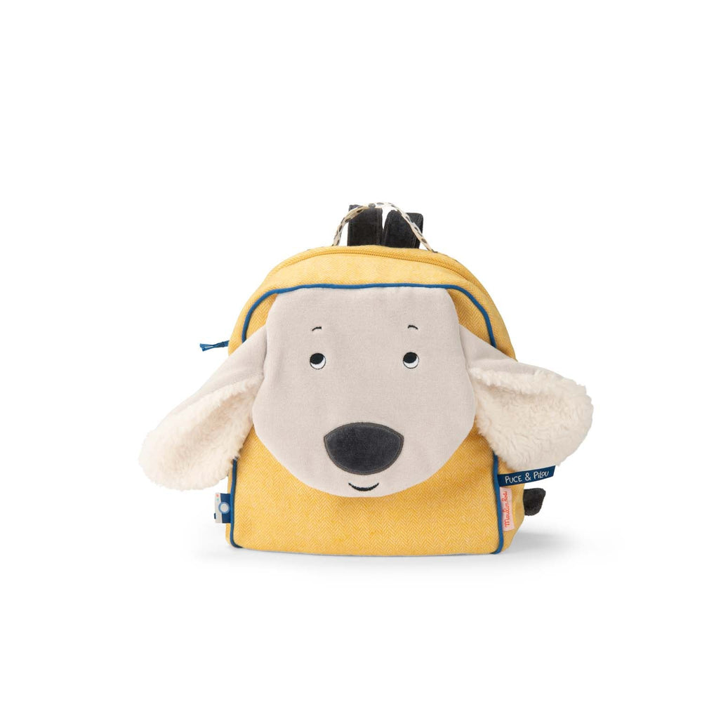 Moulin Roty dječji ruksak žuti pas Pilou Puce & Pilou - Patkica.eu
