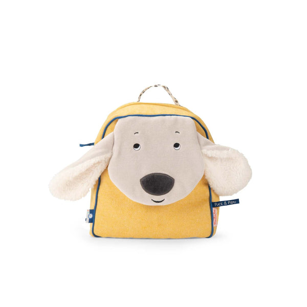 Moulin Roty dječji ruksak žuti pas Pilou Puce & Pilou - Patkica.eu