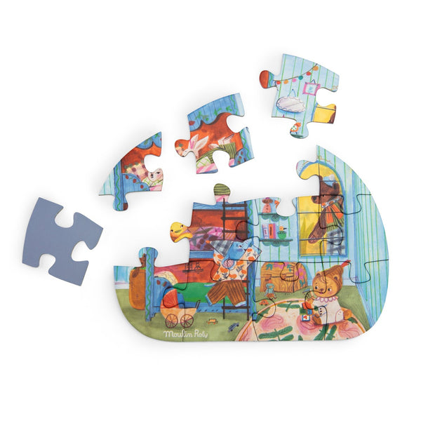 Moulin Roty mini puzzle A Perfect Day Les Minouchkas 4 x 12 dijelova - Patkica.eu