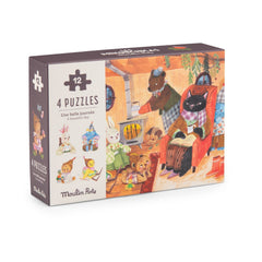 Moulin Roty mini puzzle A Perfect Day Les Minouchkas 4 x 12 dijelova - Patkica.eu
