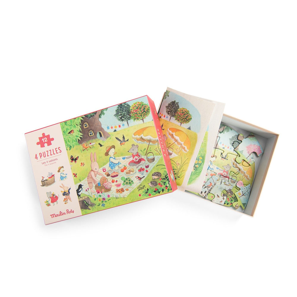 Moulin Roty mini puzzle Godišnja doba La Grande Famille - Patkica.eu