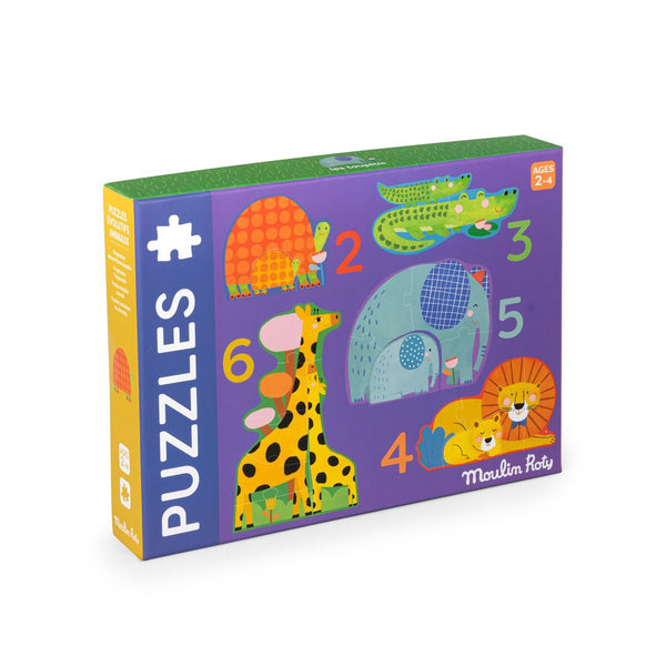 Moulin Roty progresivne puzzle sa životinjama Les Toupitis - Patkica.eu
