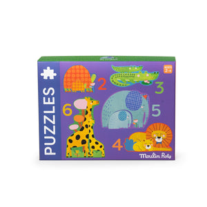 Moulin Roty progresivne puzzle sa životinjama Les Toupitis - Patkica.eu
