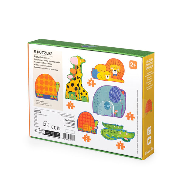 Moulin Roty progresivne puzzle sa životinjama Les Toupitis - Patkica.eu