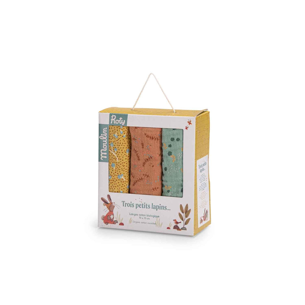 Moulin Roty set od 3 muslin tetra pelene Trois Petits Lapins - Patkica.eu