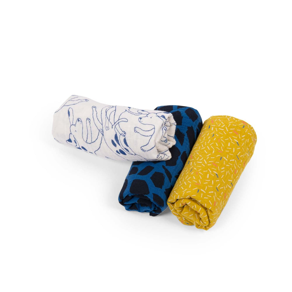 Moulin Roty set tetra pelena Puce & Pilou 3 komada - Patkica.eu