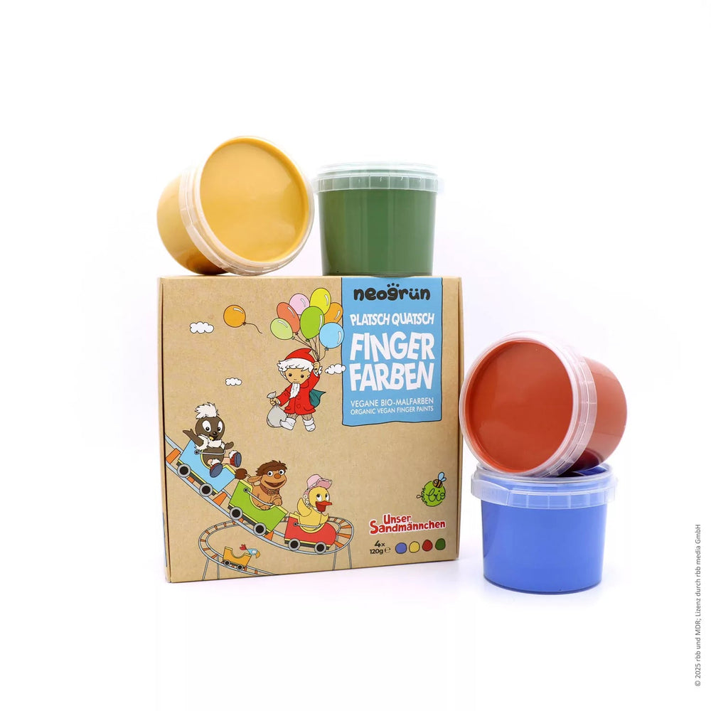 Neogrün – prirodne veganske boje za prste za djecu (4 × 120 g) - Patkica.eu