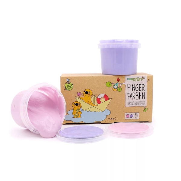 Neogrün Set “Nori” – prirodne veganske boje za prste (2 × 120 g, pink/ljubičasta) - Patkica.eu
