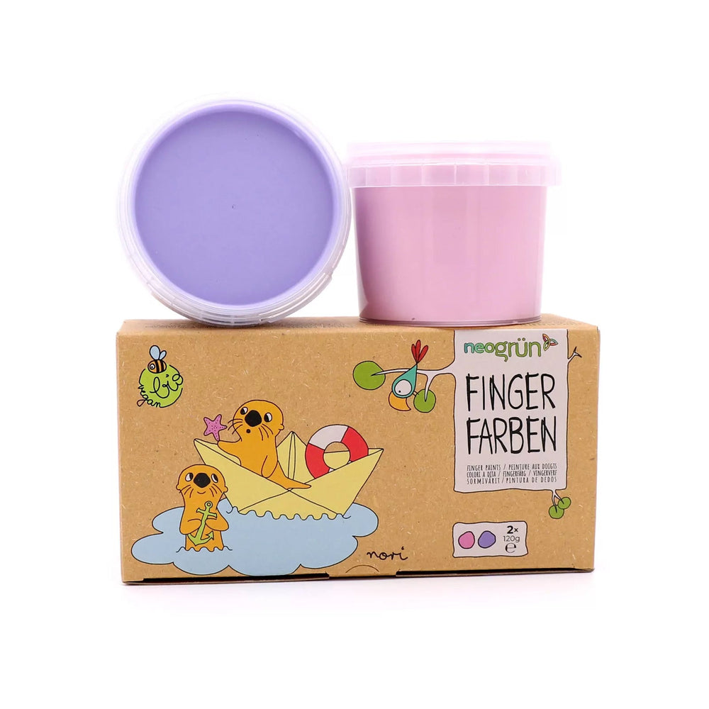 Neogrün Set “Nori” – prirodne veganske boje za prste (2 × 120 g, pink/ljubičasta) - Patkica.eu