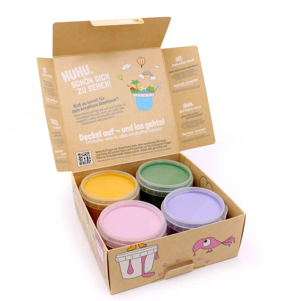 Neogrün Set “Luka” – veganske prirodne boje za prste (4 × 120 g) - Patkica.eu